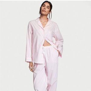 Victoria’s Secret Cotton Pajama Set Pink Stripes NWT Size S